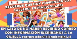 COMIENZO DE TALLERES EXTRAESCOLARES 2026